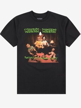 Black Marilyn Manson Portrait of An American Family Graphic Tee